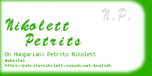 nikolett petrits business card